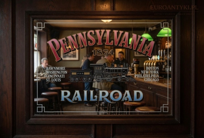 lustrzany szyld pennsylvania railroad vintage